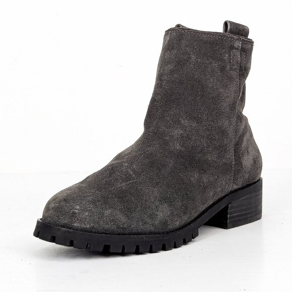 Splendid Women Distress Grey Suede Fleece lined Slip on Boots sz 7.5 - Picture 4 of 8